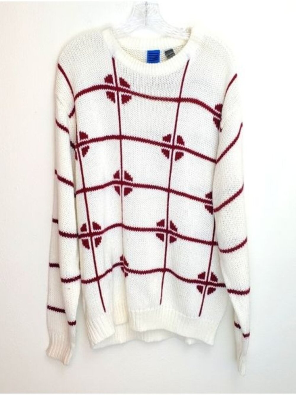Vintage Gitano Men's knit grid print sweater